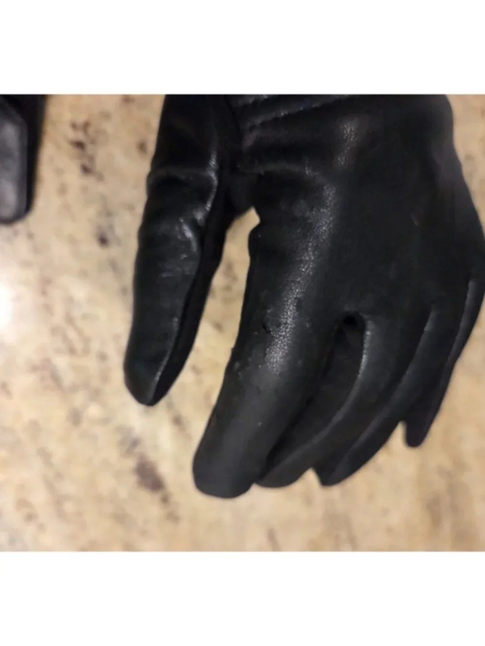 Aris Womens Size L/XL Faux Leather Stretch Gloves Style 515J1 Wave Stitching